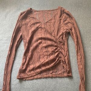 Sheer long sleeve T-shirt